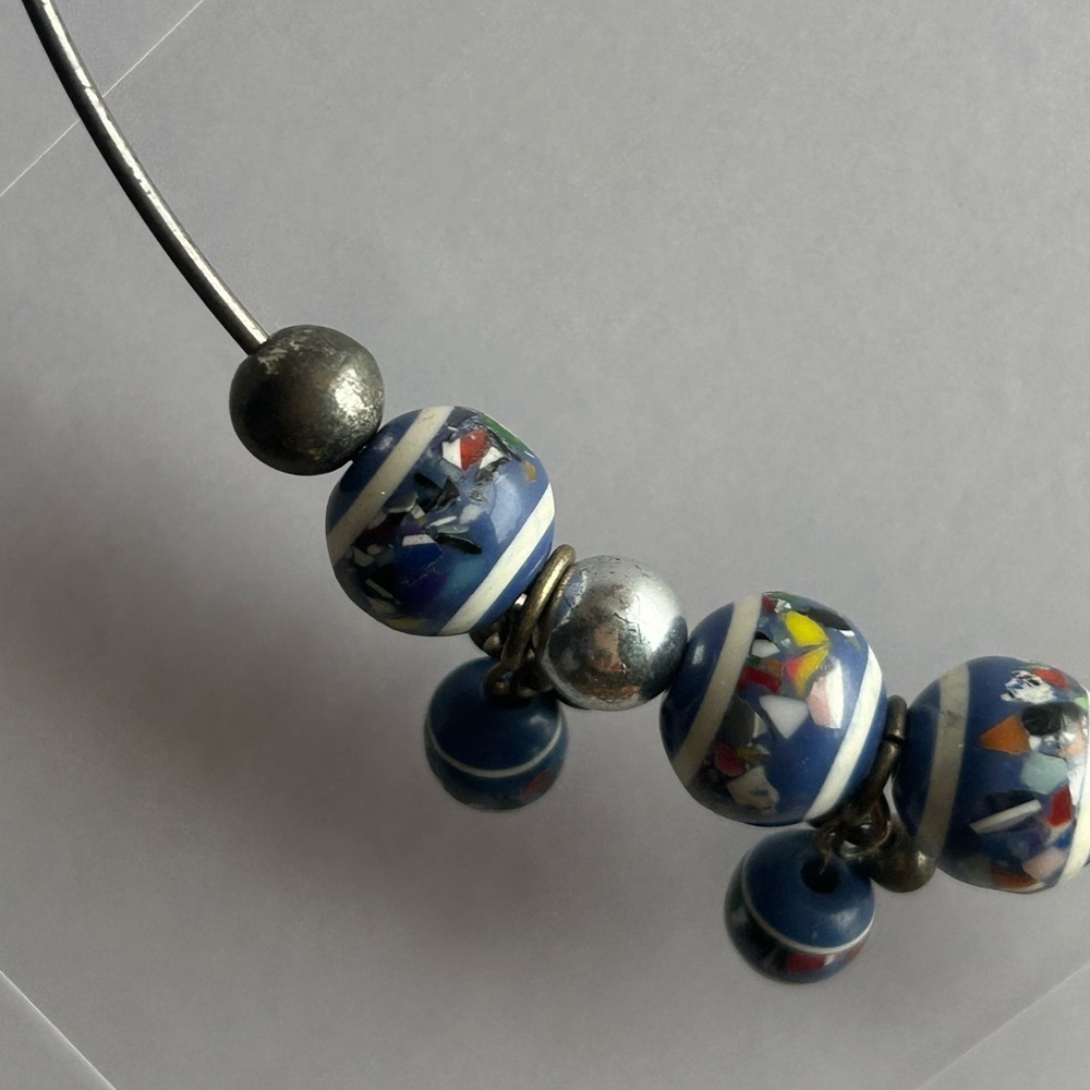 Vintage Millefiori Bead Choker Necklace Murano Style Vintage Necklace - Picture 10 of 13